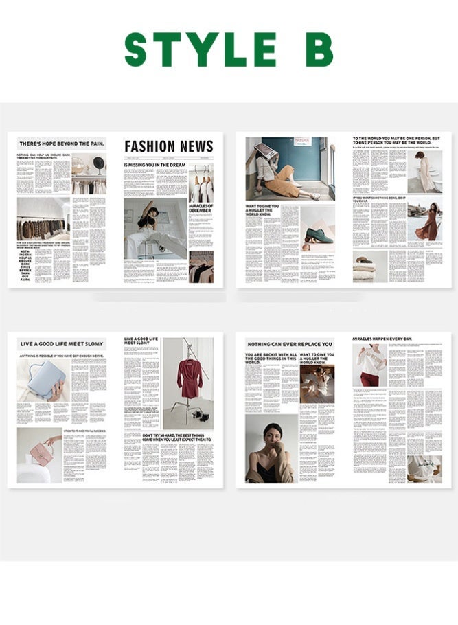 كاكو 6 أدوات تصوير فوتوغرافي بريطانية قديمة خلفية صحيفة رجعية مناسبة للملابس العصرية، وتصوير الأطعمة، والديكور المنزلي، وورق تغليف باقات الزهور، والأدوات الزخرفية الجذابة. - Image 3